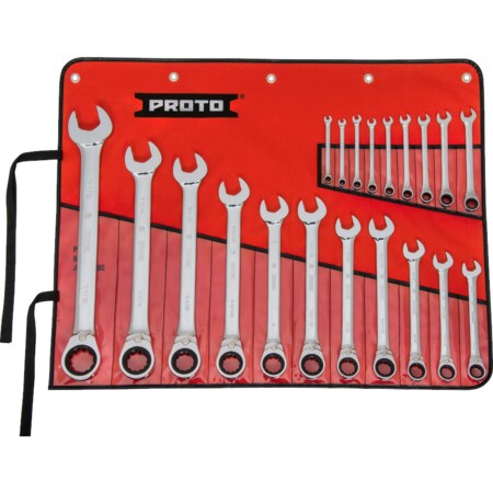 Proto Industrial Jscvt-20S Full Polish 12 Pt Reverse Ratchet Wrench 20 Piece JSCVT-20S